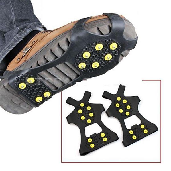 

10 studs ice gripper spike for shoes outdoor anti slip climbing snow spikes crampons cleats chain claws grips boots cover
