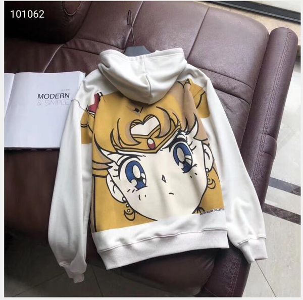 Acheter 2019 Automne Nouvelle Graffiti De Dessin Animé Mois De La Glace De Leau Vibrant Le Même Chandail à Capuchon Lâche à Manches Longues Sailor