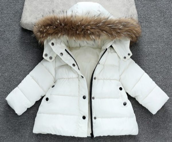 

winter baby cotton coat children racoon fur hooded jacket kids thick outewear girls boys parkas, Blue;gray
