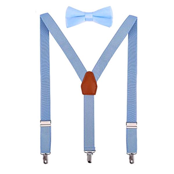 

kids' suspenders and bow tie set adjustable y-back, Black