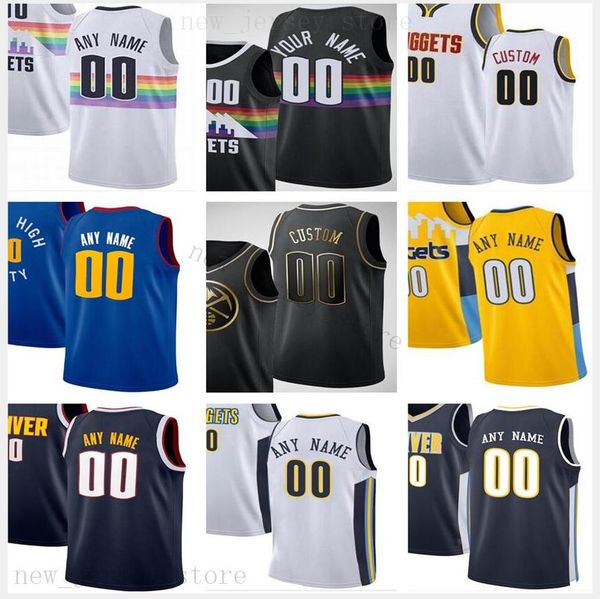 

пользовательские печатных денвер наггетс трикотажных изделий верхнего качества 2020 новый черный город синий желтый белый синий джерси. номе, Black;yellow