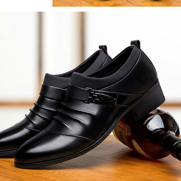 

acebuy2 fashion men's shoes business dress shoes men's leather business casual, Black