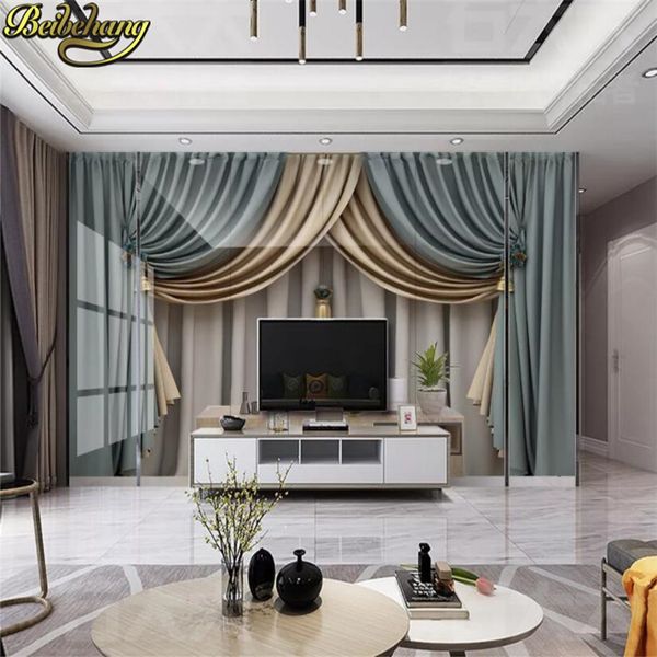 

custom p wallpaper papier peint 3d european curtain soft pack tv background wall mural wallpapers for living room