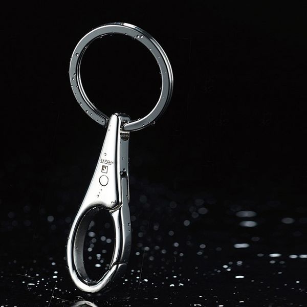 

304 stainless steel simple men keychain car key chain waterdrop shape key ring holder bag charm pendant trinket accessories, Silver