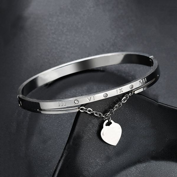 

браслет luxury rose gold из нержавеющей стали браслеты браслетов женского сердца свадьбы любви марка charm для женщин известных ювелирных из, Golden;silver