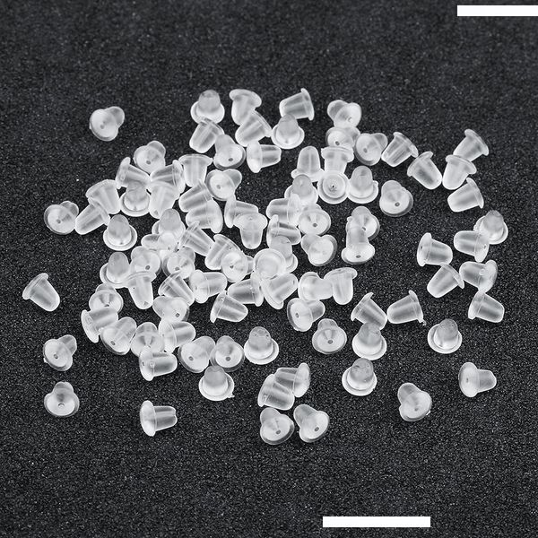 

jewelry accessories plastic clear rubber earring backs bell bullet shape earring ser clutch nut zyg -5, White