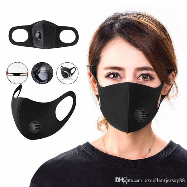 

dustproof pm2.5 pollution half face mouth mask with valve with breath wide straps washable reusable muffle respirator