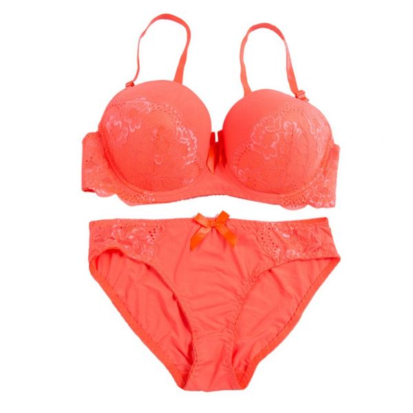 

floral embroidery lace bra sets deep v plus size push up women underwear set bra and panties 34 36 38 40 42 d, Red;black