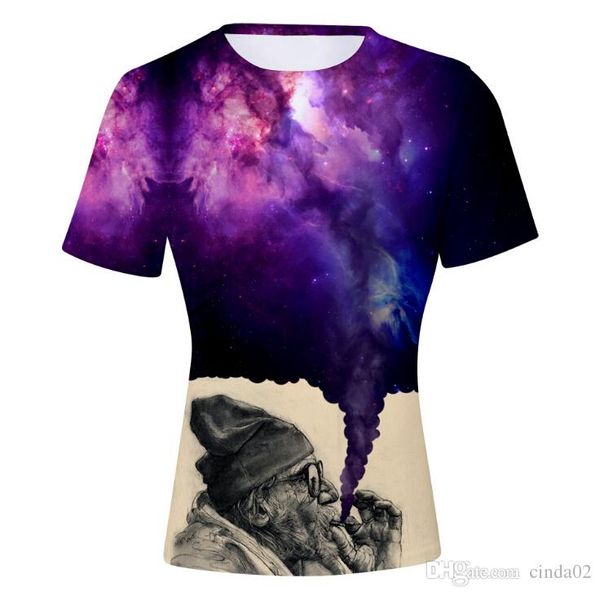 

старики и звезды printing tee мужчины женщина пара футболка crew neck летние топы с коротким рукавом тройник, White;black