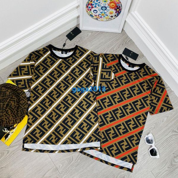 

high end женщины девушки футболка на всем протяжении блокировки письмо полосатый принт круглый вырез с коротким рукавом блузка футболка мода, White