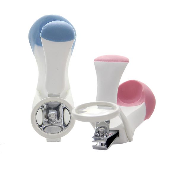 

magnifier stainless steel nail clippers magnifying glass attached baby children adults manicure tool