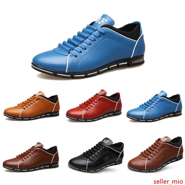 

2020 fashion men s casual leather shoes triple black brown blue red light tan mens outdoor bussiness walking shoes main4