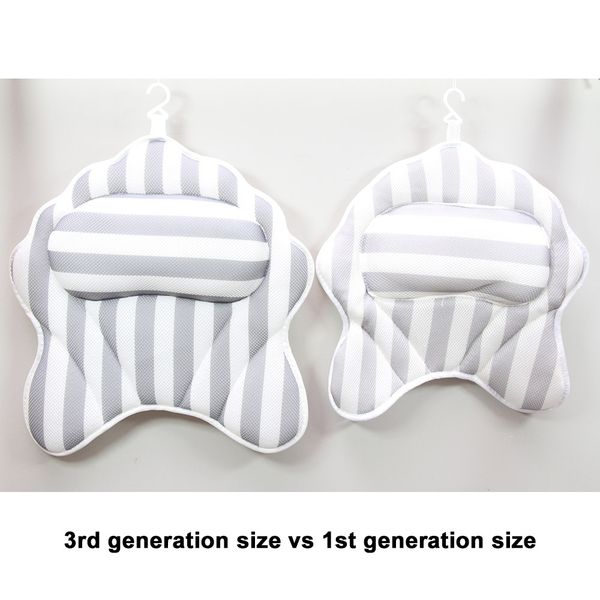 

bathroom bathtub pillow bath cushion non-slip suction sup comfortable head rest anti mold quick dry air mesh bathtub head holder