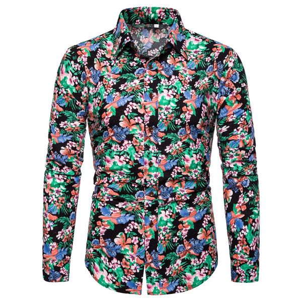 

men's shirt streetwear camisa summer men shirt long sleeve fashion business leisure printing male blouse camisa masculina, White;black