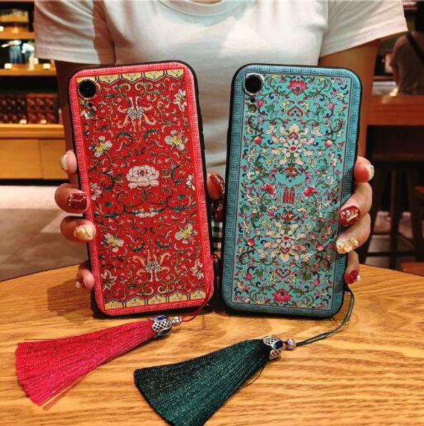 

wholesale designer phone case for iphonexsmax iphonexr xs 7plus/8plus 7/8 6plus/6sp 6/6s chinoiserie rear cover fashion phone case 8 styles