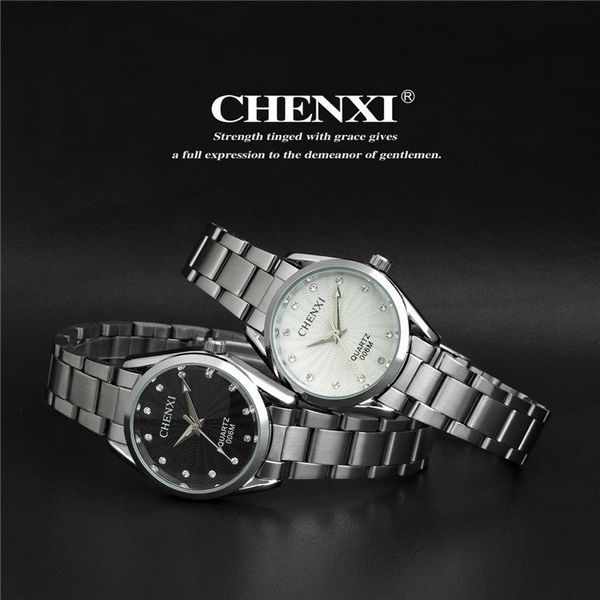 

chenxi мода женщин розовое платье часы класса люкс женский повседневный часы женские кварцевые rhinestone-часы наручные часы relogio feminin, Slivery;brown