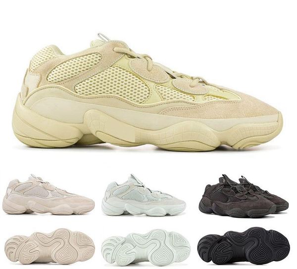 

stock x kanye 500 running shoes yellow green super moon yellow blush desert rat men women west 500s running designer sneake size 36-44