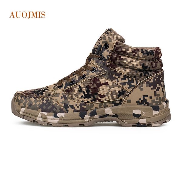 

auojmis winter cotton shoes running shoes men's high-boots plus velvet mountaineering outdoor infantry combat boots, Black