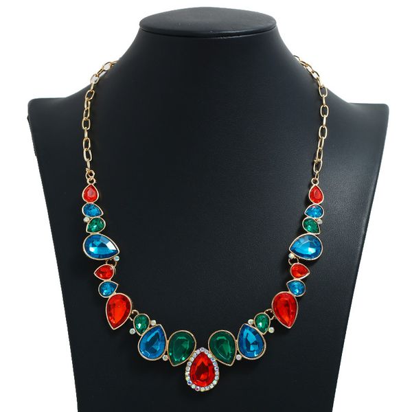 

necklace womenbohemian style necklaces crystal pendants collar collier femme chain collar collares de moda 2019, Silver