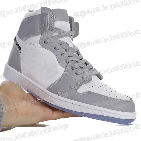 

d designer 2020s a & j 1 high og "grey"classic high-culture wild casual sports basketball shoes "ice blue d"ck6636-101