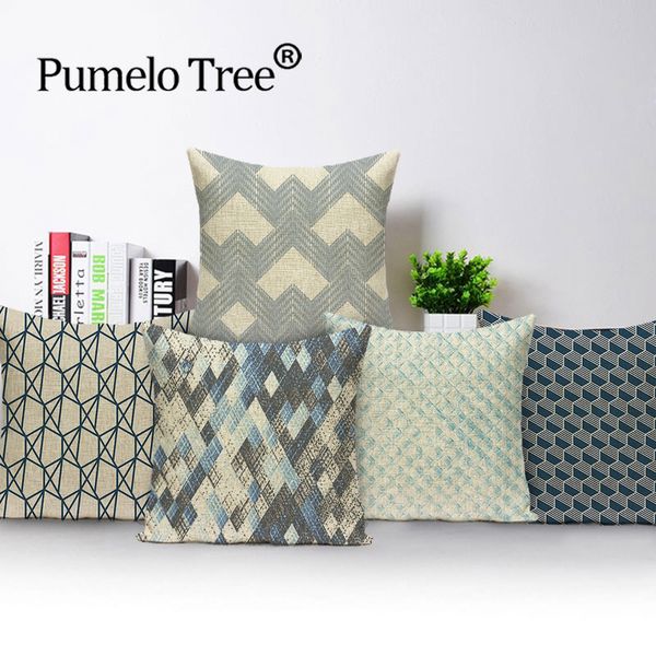 

nordic geometric cushion cover lattice stripe throw pillow cases linen pillow case bed sofa pillows cover cushions funda cojin