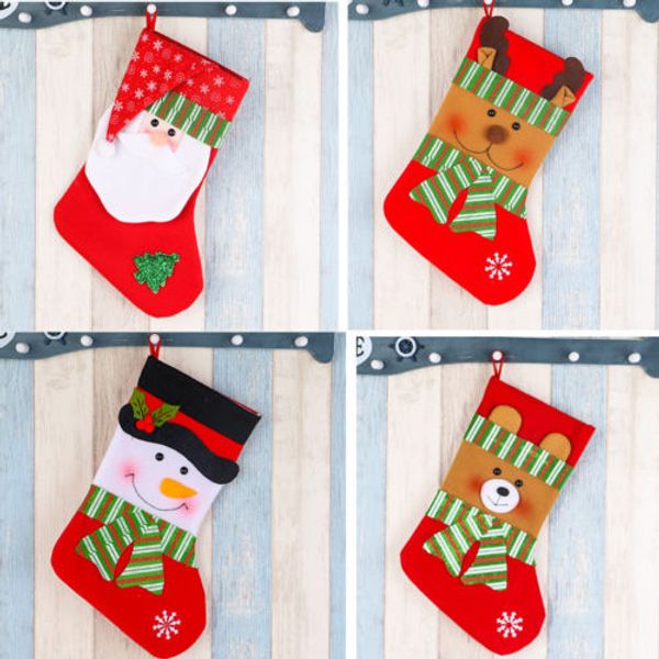 

uk christmas big stocking socks gift snowman elk santa xmas tree ornament decor