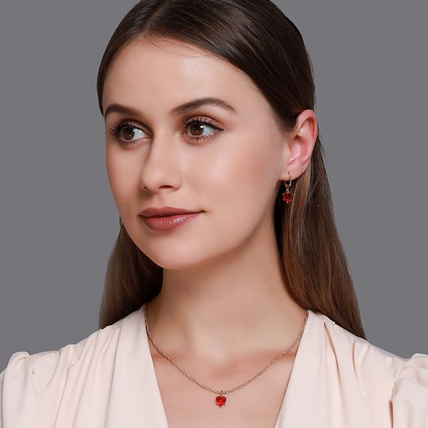 

10sets / lot горячие продавая серьги ожерелье ювелирных наборов классического кристалл циркон ожерелье сердце медных серьги наборы для женщи, Silver