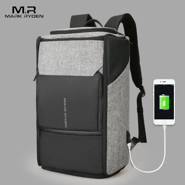 

mark ryden business leisure usb charging high capacity backpack 180 degree travel bag fit for 17.3 inch lapnew design bag