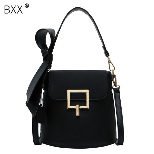 

bxx] solid color pu leather shoulder bucket bags for women 2020 spring high capacity handbags and purses lady travel bag hk740