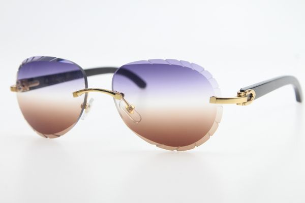 

2020 новый горячий 3524016 rimless бесплатная доставка черный рог буйвола солнцезащитные очки унисекс вождения очки с коробкой резные синий, White;black