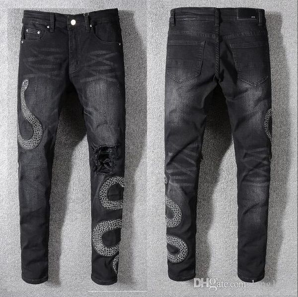 

новый miri джинсы denim straight байкер узкие джинсы повседневные брюки ковбой известная марка zipper байкер горячие продажа мужские джинсы, Blue