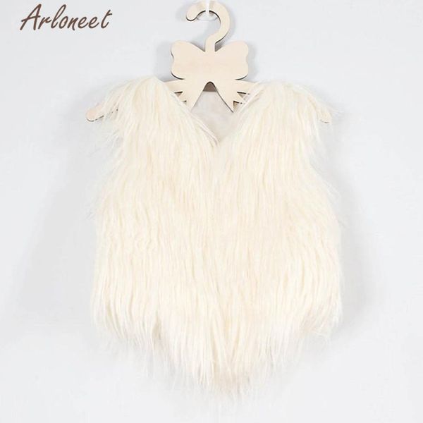 

arloneet kid baby girls waistcoats winter warm vest clothes faux fur waistcoat thick coat outwear l0209, Blue