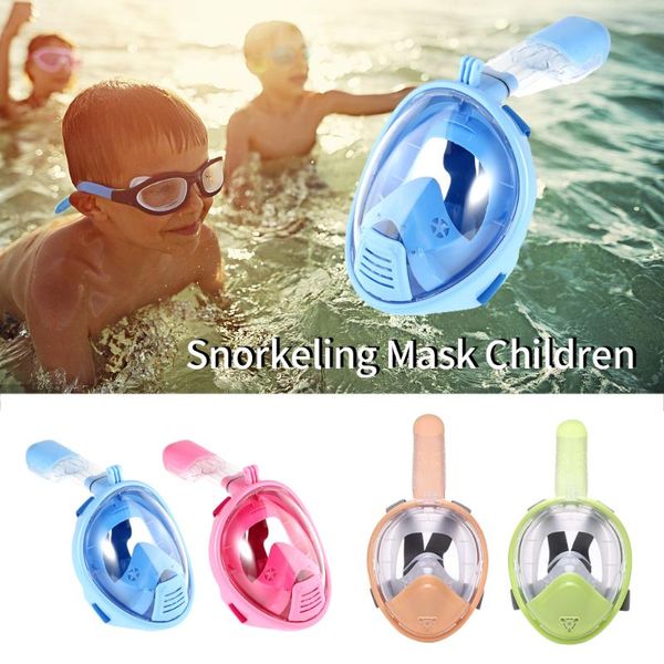 

underwater snorkel diving mask full face snorkeling mask anti fog respiratory masks for action camera children kids dry diving
