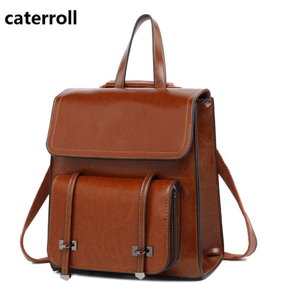 

women backpack genuine leather ladies travel bags vintage school bags for girls shoulder bag real leather bagpack