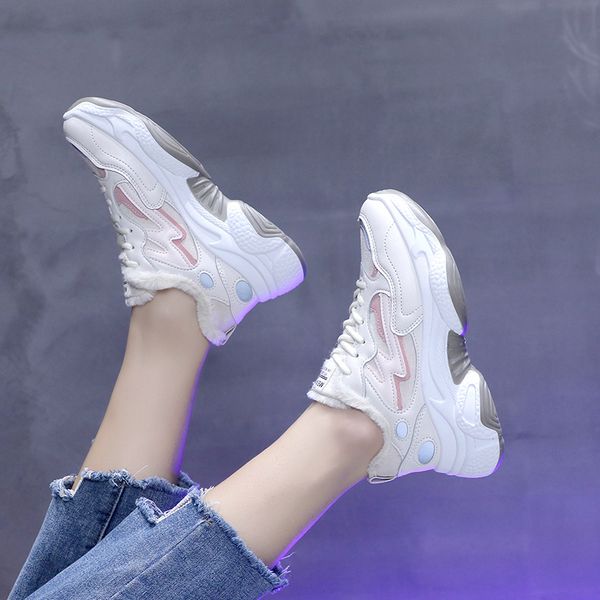 

fujin ankle sneaker casual lace up female boots comfortabfor women shoes winter booties mx200324, Black