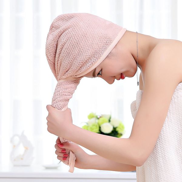 

1pc japanese polyester cotton women bathroom super absorbent quick-drying bath towel hair dry cap salon head towel 23x60cm