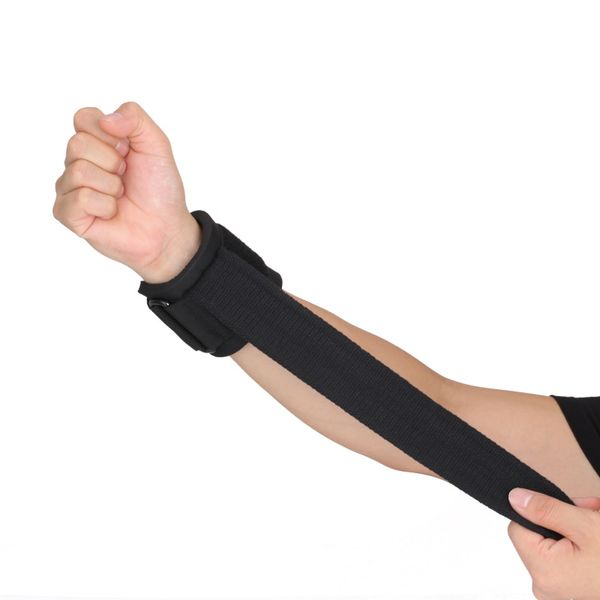 

1pc gym sport wristband fitness dumbbells hand power bands horizontal wrist training wraps with support straps bar newest, Black;red