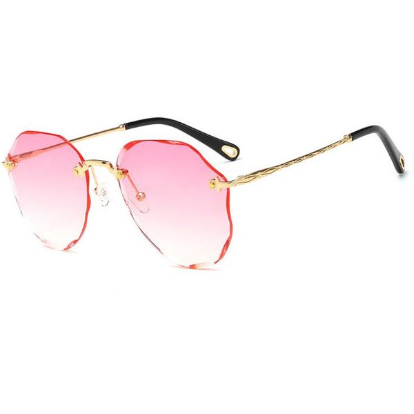 

2020 new womens sunglasses frameless gradient lens fashion sunglasses adumbral goggle glasses uv400 6 color summer, White;black