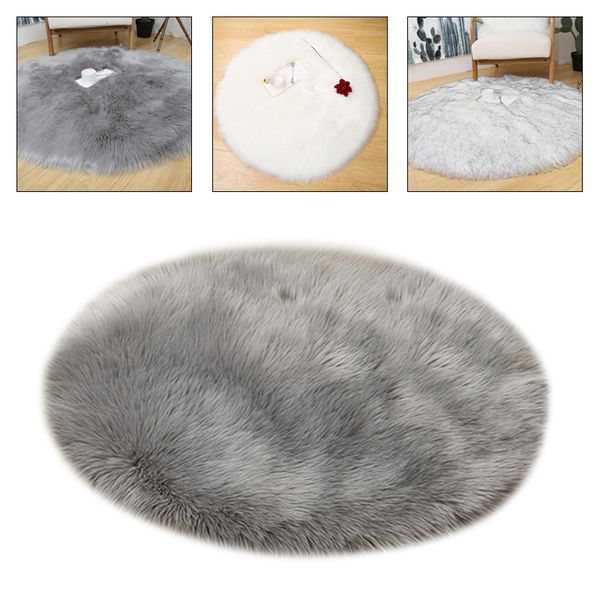 

round hairy carpet wool carpet artificial sheepskin rug chairs bed bedroom home decoration living room beautiful arts sofas