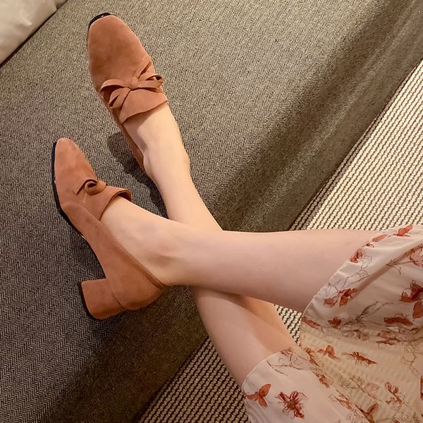 

sarairis 2020 nueva moda flock slip-on concise zapatos de plataforma de mujer mariposa primavera/otoÃ±o oficina dama bombas zapatos de mujer, Black