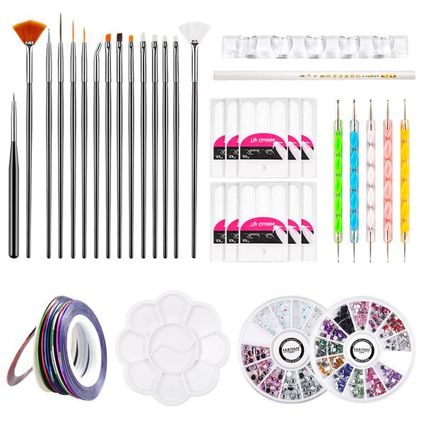 

45pcs / set набор для ногтей nail pen thread диск ювелирных изделий palette pen holder маникюра инструменты набор дрель для art tools fy187