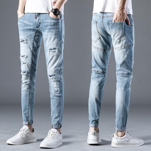 

global factory direct sales.the latest fashion in 2020.fashionable jeans.european and american style. d-11#, Blue