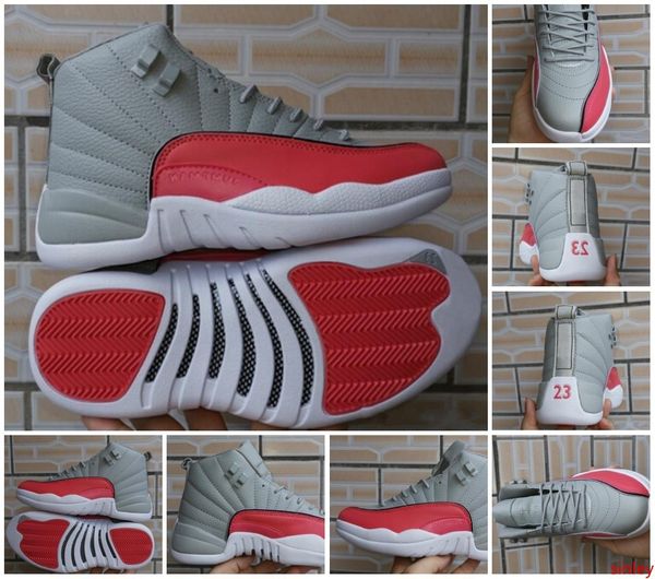 

12 gs серый розовый мужчины женщины баскетбол обувь 510815-060 новый высвобождение мужские женские дизайнер спортивные кроссовки с