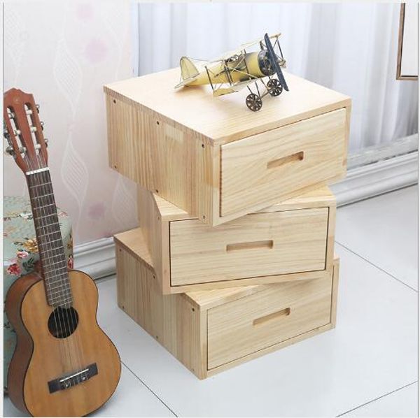 2019 Solid Wood Bedside Cabinet Single Drawer Type American
