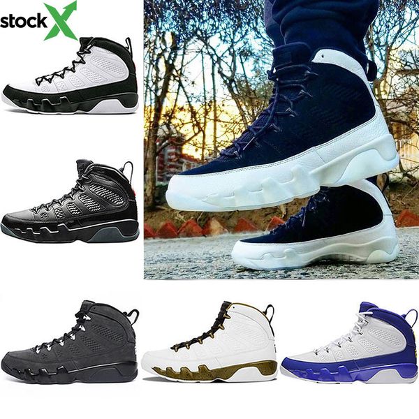 

new mens 9 9s bred la basketball shoes space jam black white the spirit tour yellow men sports trainers sneakers size 8-13