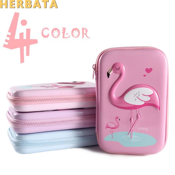 

new flamingo girl pencil case princess pencil bag primary school students large capacity case escolar papelaria cl-1931
