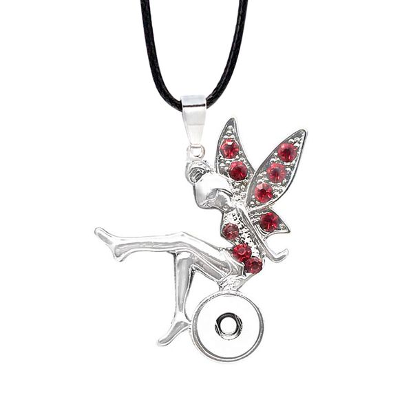 

interchangeable fairy butterfly crystal ginger necklace 111 fit 12mm snap button pendant necklace charm jewelry for women gift, Silver
