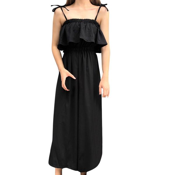 

womail elegant jumpsuit elegant sleeveless jumpsuits for women jumpsuit camisole sleeveless pure color loose jumpsuits, Black;white