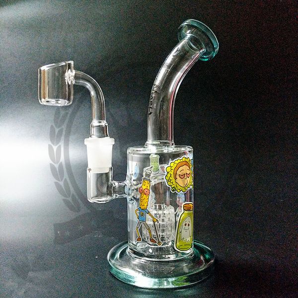 

Бонг флуоресцентных стекол Водопроводных трубы светящихся в темноте тлеющего стекла Bongs нефтяной вышке пьянящей мензурки бонги водопроводных трубы барботер BONG