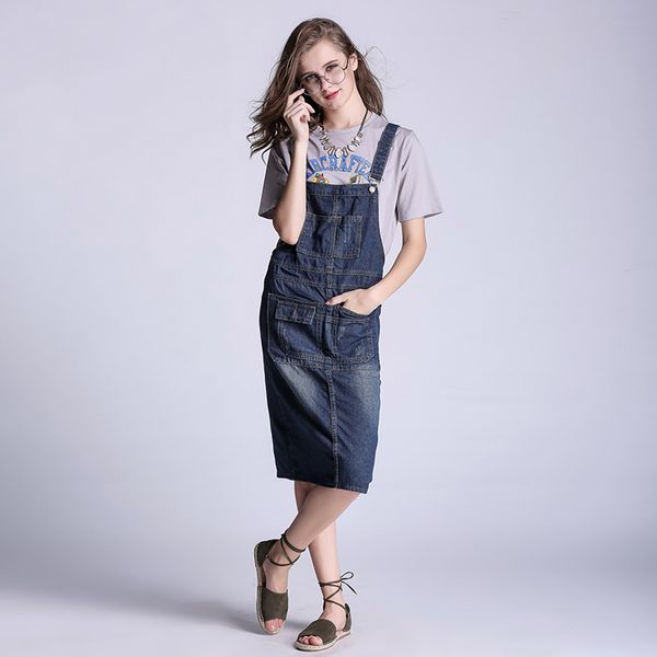 

s-5xl new women ladies denim overalls jeans plus size sleeveless dungarees thick material denim loose fiting jeans dress, Black;gray
